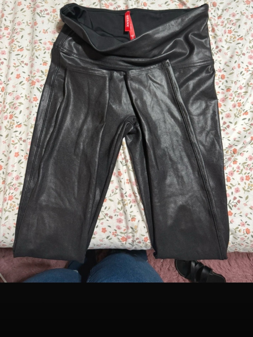 SPANX Black Faux Leather High-Waist Leggings